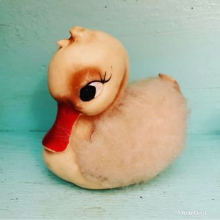 Rare Vintage 1970 Kamar Fuzzy Rubber Duck