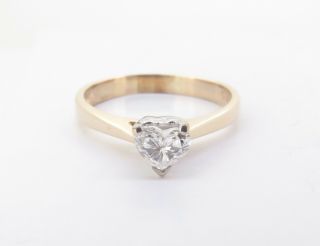 . Vintage Heart Shape 0.  50ct Diamond Ladies 14k Gold Ring Size P1/2 Val $4090