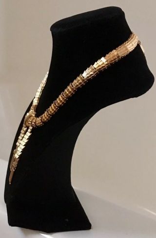 Vintage MONET Intermezzo Gold Plated Couture Statement Necklace 1974 Book Piece 3