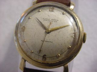 Vintage GOLD FD large antique Art Deco ULYSSE NARDIN CHRONOMETER AUTOMATIC watch 3