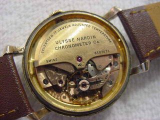 Vintage GOLD FD large antique Art Deco ULYSSE NARDIN CHRONOMETER AUTOMATIC watch 5