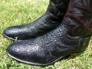 Vintage Classic African " Bull Frog " Skin " Rare " Exotic Western Cowboy Boot 10 D