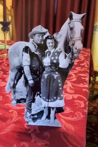 Roy Rogers,  Dale Evans And Trigger Western Tabletop Display Standee 10 " Tall