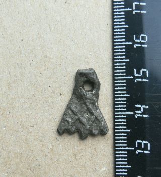 Ancient Viking Tin noisy Ducks foot pendant 9th - 10th cent.  A.  D 3