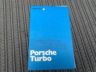 Porsche 930 3.  0 Turbo 1975 911 Turbo Ultra Rare Price List 1 