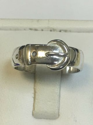 Rare Gents Victorian Antique Sterling Silver Buckle Ring Birmingham 1881