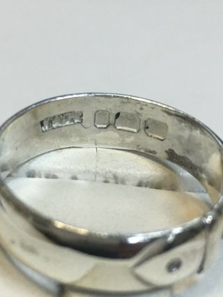 RARE Gents Victorian Antique Sterling Silver BUCKLE RING Birmingham 1881 5