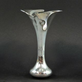 Art Nouveau Solid Coin Silver Vase Melda Istanbul Turkish Special 900 Vintage