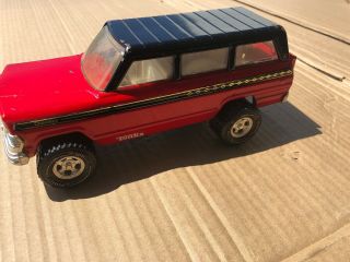 Vintage Tonka Jeep Cherokee Truck Red And Black