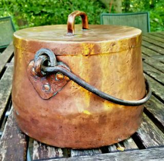 Bramhall Deane York Antique Dovetailed Copper Stock Pot 12 Qt 19th C