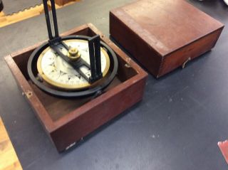 Vintage Marine Pelorus Compass Wood Case Dual Sighting Vanes, 8