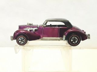 Vintage Hot Wheels Redline 1970 Classic Cord Magenta Near Collector Quality