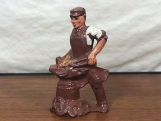 Vintage Manoil Happy Farmer Antique Manoil Die - Cast Metal Blacksmith Toy 41/7