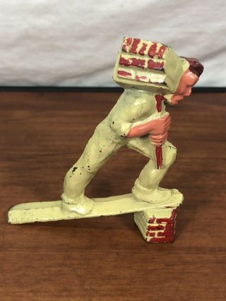 Vintage Antique Manoil Die - Cast Metal Mason Bricklayer Labor Toy Figurine 41/17
