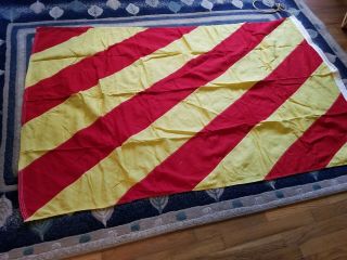 Vintage Nautical Ship Marine Navy Signal Code Flag Maritime Banner Yellow /red 6