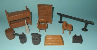 1950s Marx Western Ranch Play Set Hard Plastic Accessories