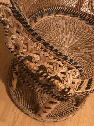 Vintage Iconic Peacock Rattan Wicker Adult Chair BOHO 10