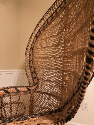 Vintage Iconic Peacock Rattan Wicker Adult Chair BOHO 12