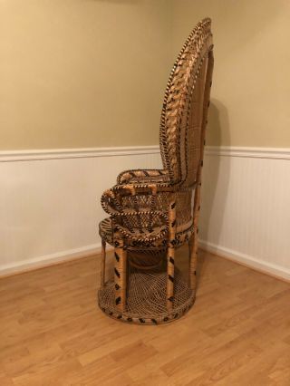 Vintage Iconic Peacock Rattan Wicker Adult Chair BOHO 5