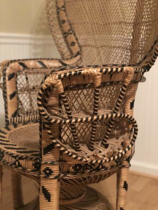 Vintage Iconic Peacock Rattan Wicker Adult Chair BOHO 6