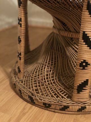 Vintage Iconic Peacock Rattan Wicker Adult Chair BOHO 7