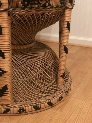 Vintage Iconic Peacock Rattan Wicker Adult Chair BOHO 8