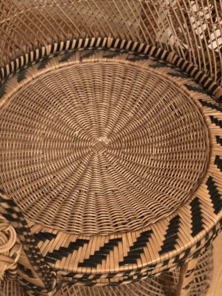 Vintage Iconic Peacock Rattan Wicker Adult Chair BOHO 9