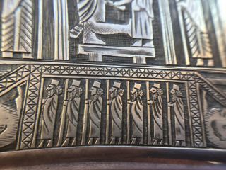 PERSIAN,  VINTAGE SILVER 84 CIGARETTE TOBACCO CASE with the plot of king Darius 6