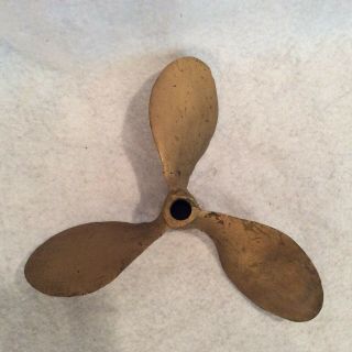 Vintage Nautical Brass Boat Propeller - 12 " - 3/4 " Shaft