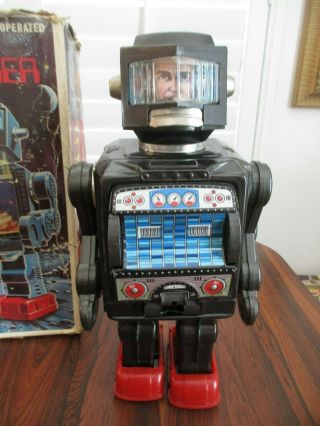 VINTAGE SPACE EXPLORER ASTRONAUT ROBOT W/ BOX - HORIKAWA SH JAPAN 1960 ' s 2