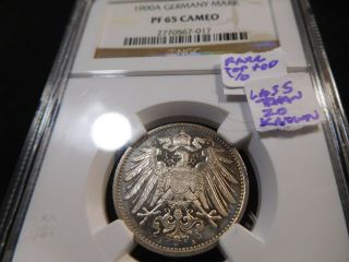 Y99 Germany Empire 1900 - A Mark Ngc Proof - 65 Cameo Rare Top Pop:1/0