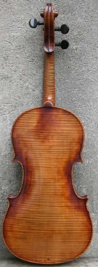 Vintage Czech Slovakia Strad Violin Case Tiger Maple Full Size Reddish Varnish