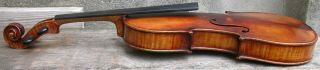 Vintage Czech Slovakia Strad Violin Case Tiger Maple Full Size Reddish Varnish 4