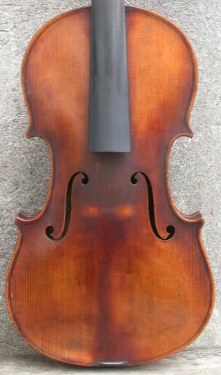Vintage Czech Slovakia Strad Violin Case Tiger Maple Full Size Reddish Varnish 6