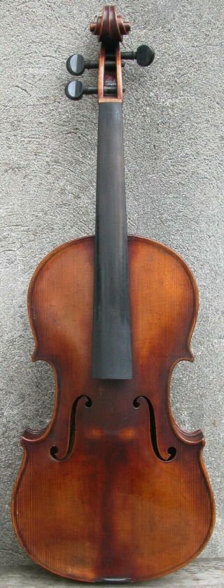 Vintage Czech Slovakia Strad Violin Case Tiger Maple Full Size Reddish Varnish 7