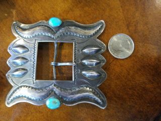 LARGE MUSEUM QUALITY VINTAGE NAVAJO TURQUOISE STERLING SILVER CONCHO BELT OLD 5