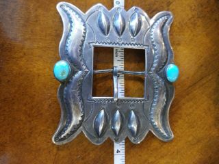 LARGE MUSEUM QUALITY VINTAGE NAVAJO TURQUOISE STERLING SILVER CONCHO BELT OLD 6