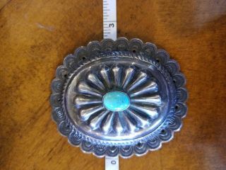 LARGE MUSEUM QUALITY VINTAGE NAVAJO TURQUOISE STERLING SILVER CONCHO BELT OLD 9