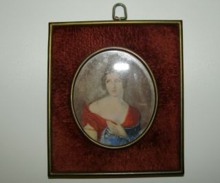 Fine,  Antique Georgian Miniature Portrait Painting,  Signed By Artist