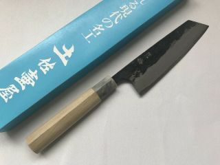 Kitchen Knife Santoku Signed Hand Made Blade Wood Handle Box Japanese Vtg X88