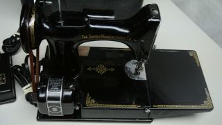 Antique SINGER Featherweight Sewing Machine 221 - 1 Serial AF168951 w/case 4