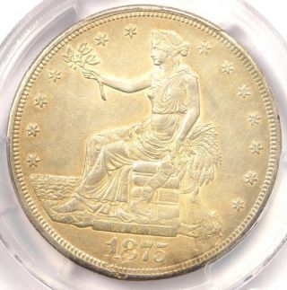 1875 - Cc Trade Silver Dollar T$1 - Pcgs Au Details - Rare Carson City Coin