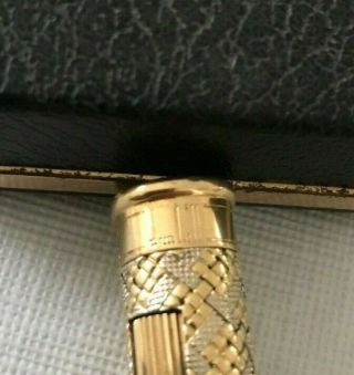 Rare Vintage Dunhill Solid Yellow White18K Gold Weave Cigarette Lighter 5