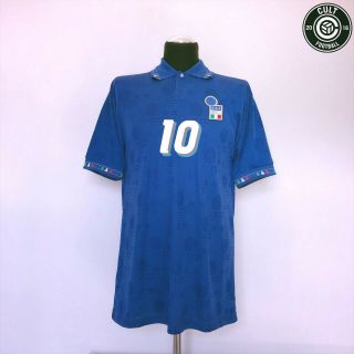 BAGGIO 10 Italy Vintage Diadora Home Football Shirt USA 94 1993/94 (M/L) Italia 2