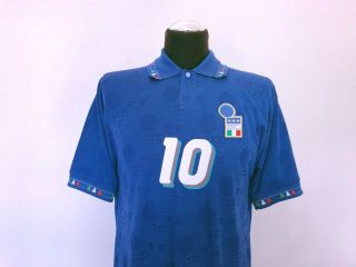 BAGGIO 10 Italy Vintage Diadora Home Football Shirt USA 94 1993/94 (M/L) Italia 3