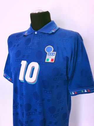 BAGGIO 10 Italy Vintage Diadora Home Football Shirt USA 94 1993/94 (M/L) Italia 6