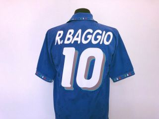BAGGIO 10 Italy Vintage Diadora Home Football Shirt USA 94 1993/94 (M/L) Italia 7