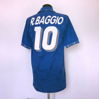 BAGGIO 10 Italy Vintage Diadora Home Football Shirt USA 94 1993/94 (M/L) Italia 8