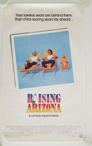 Vintage 1987 Raising Arizona Joel N Ethan Coen Nicholas Cage One Sheet