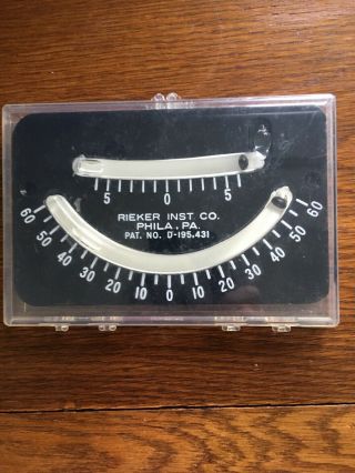 Vintage Reiker Instrument Co.  Ships Boat Yacht Glass Tube Inclination Clinometer